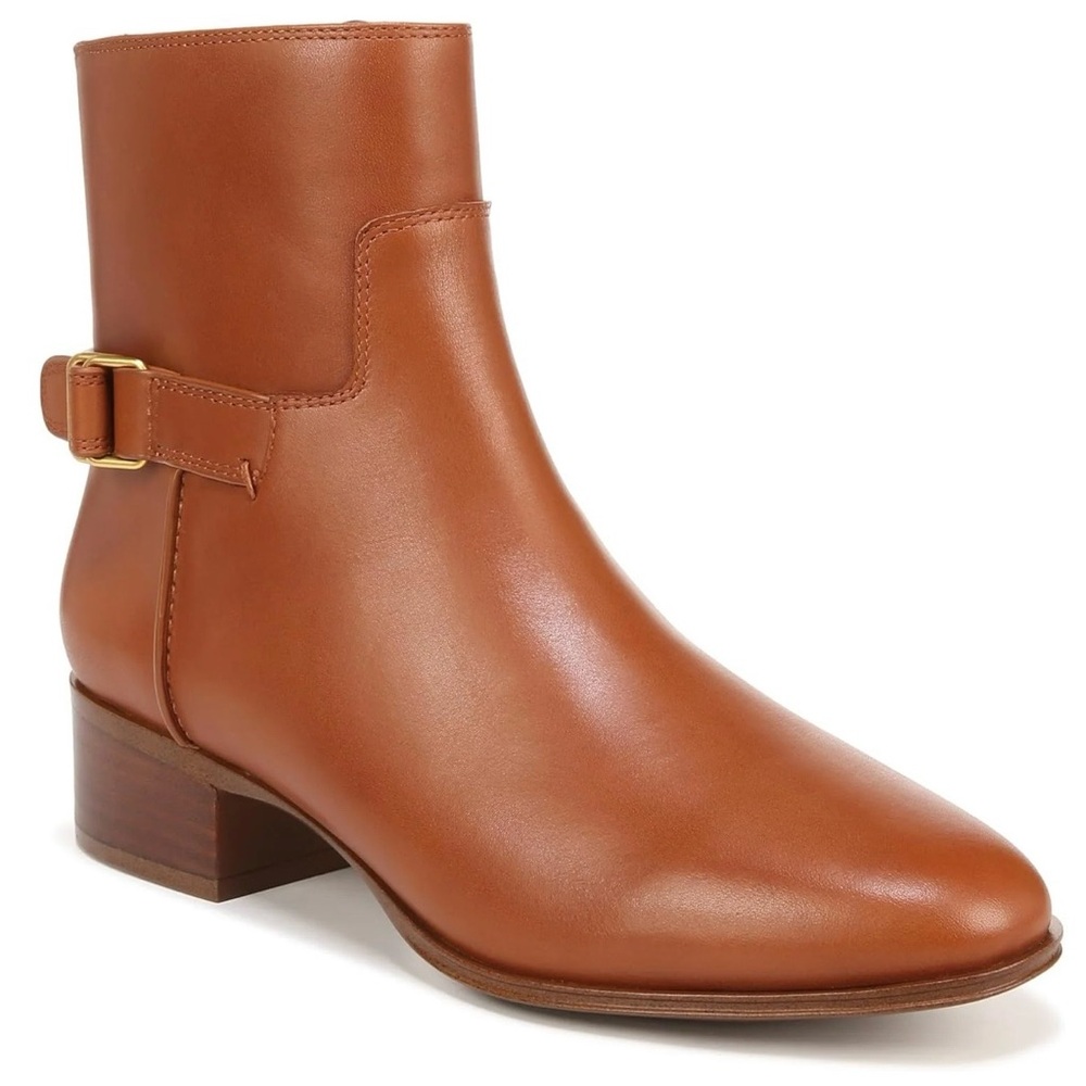 SARTO Joanne Cognac Leather Zip Closure Booties 9.5